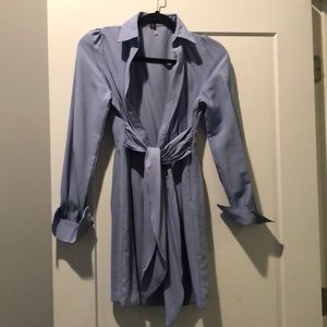 LOW CUT DRESS WITH SASH Perry winkle